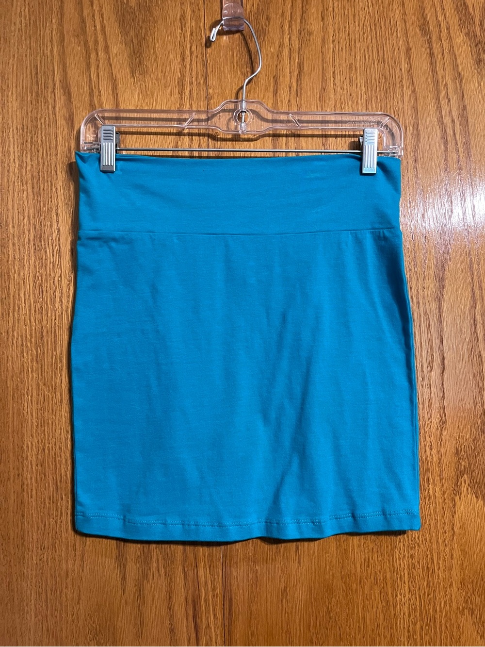 Zenana Outfitters Teal Stretch Knit Mini Skirt